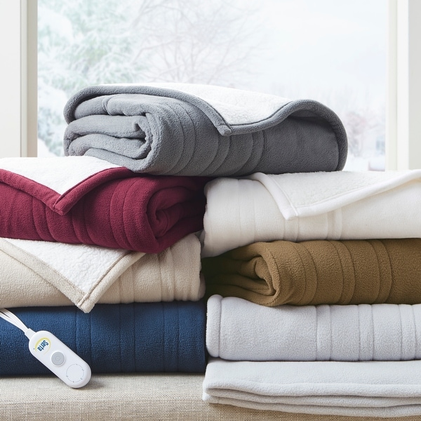 Fleece to Sherpa Heated Throw by Serta On Sale Bed Bath