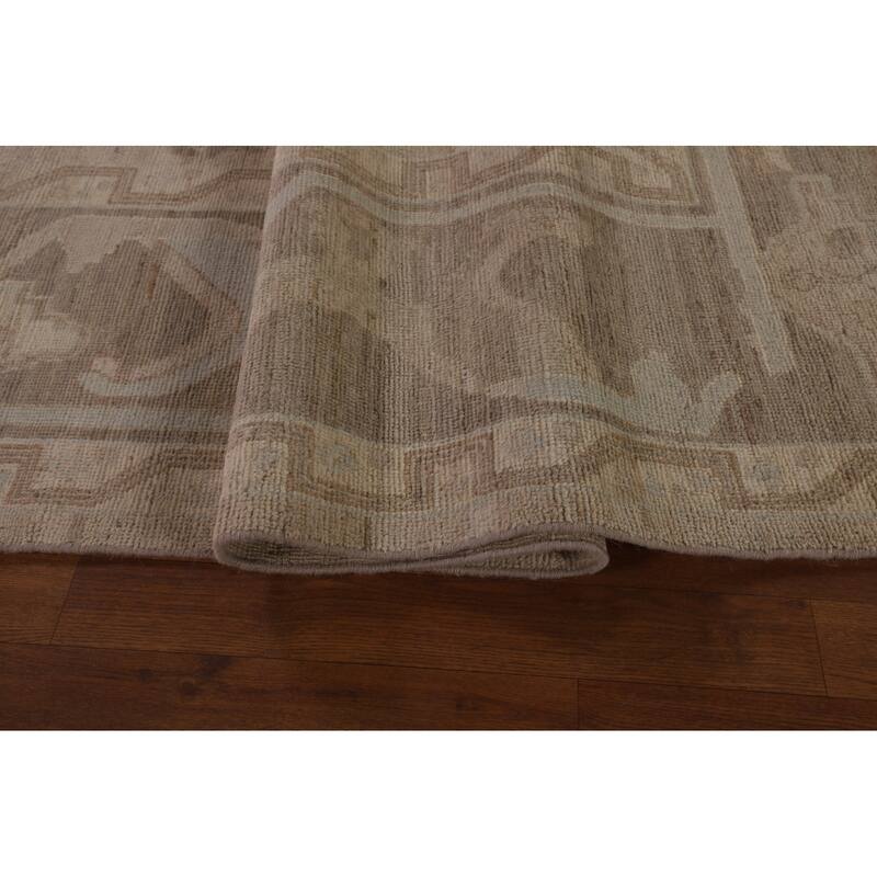 Oushak Oriental Area Rug Turkish Hand-Knotted Wool Carpet - 9'0" x 11'8"