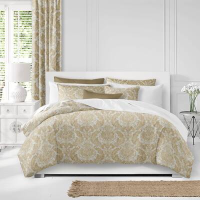 Damaskus Linen Gold Coverlet & Pillow Sham Set