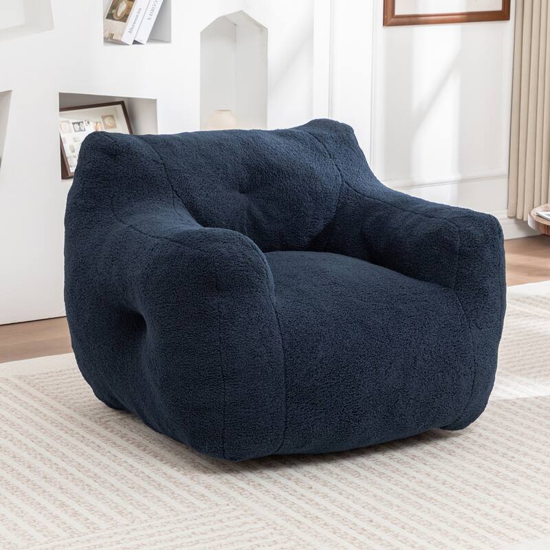 Bean Bag Sofa Chair with Armrests Stuffed High-Density Foam