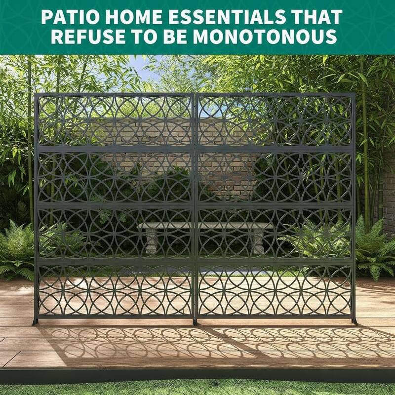 70" H Decorative Metal Garden Fences, Rust-Proof Scroll Design