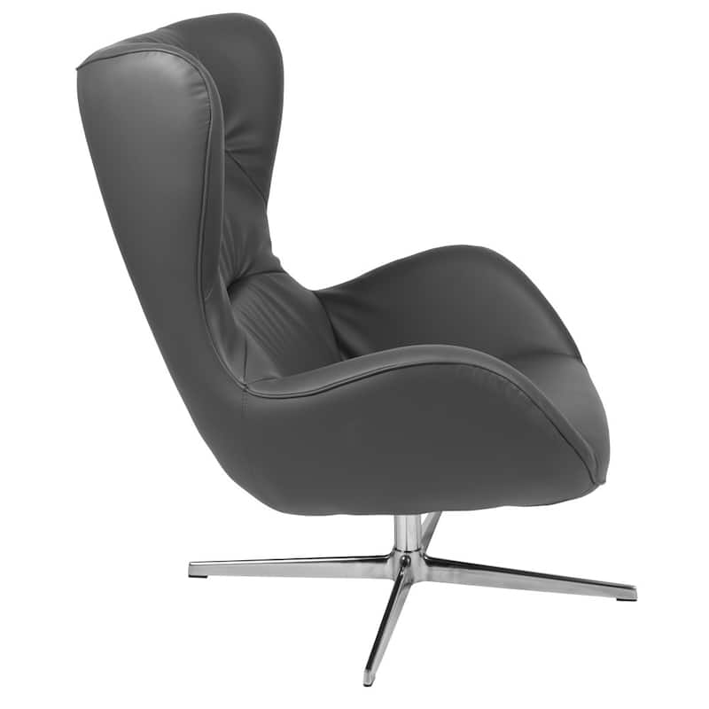 Home and Office Retro Swivel Wing Accent Chair - 35"D x 32.5"W x 40.5"H