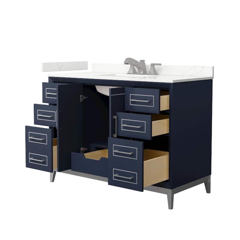 Wyndham Collection WCH515148S-QTZ-US3MXX Marlena 48" Free Standing