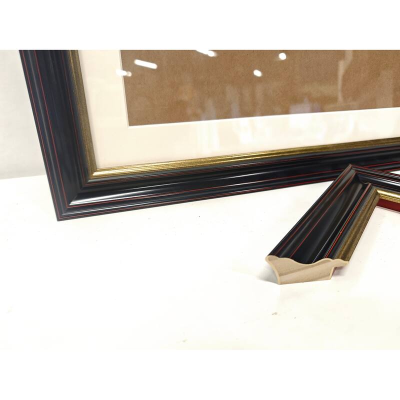 Solid Wood Picture Frame - Replaceable Canvas Art Frame with Organic Glass, Elegant Framed Wall Decor for Living Room