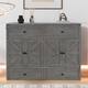 Gray Full Size Modern Murphy Bed with Storage Drawers and USB - Gray