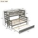 preview thumbnail 5 of 22, Twin over Full Bunk Bed with Twin Size Trundle, Space-saving, Grey