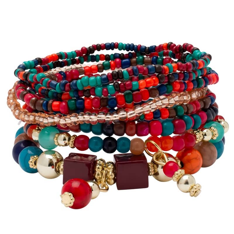 Victoria Townsend Gold Plated Multi-color Bead Layering Bracelet
