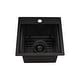 preview thumbnail 8 of 8, Ruvati 15 inch Gunmetal Black Stainless Steel Workstation Wet Bar Camper Van Sink Drop-in Topmount - RVH8215BL