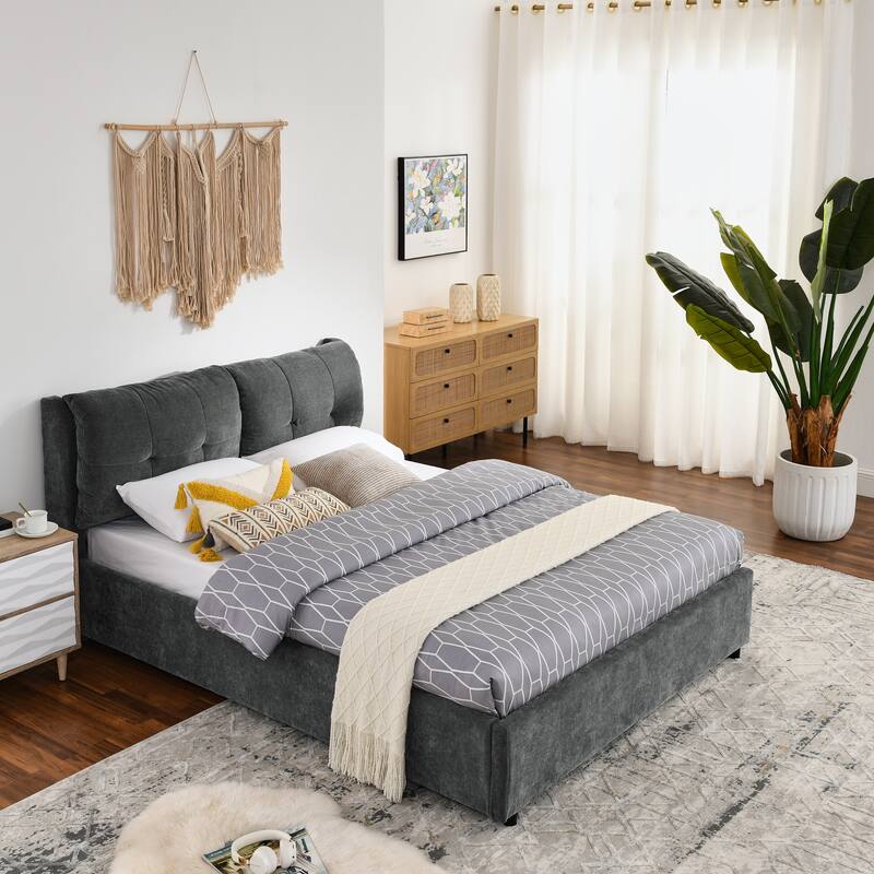 Hydraulic Storage Upholstered Bed with Headboard