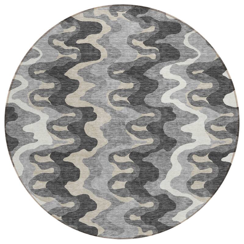 HomeRoots Abstract Transitional Rectangle Outdoor Rug