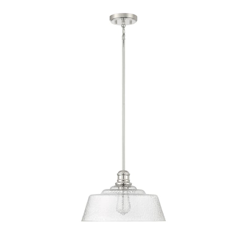 Bellevue SH23830 15" Wide Pendant with a patterned glass dome shade