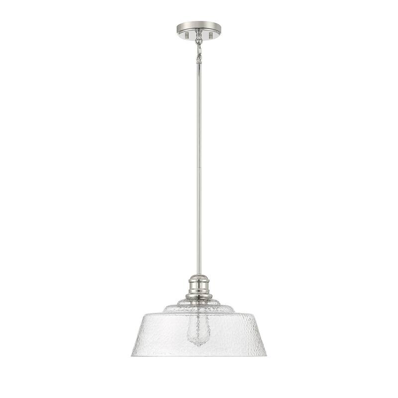 Bellevue SH7023 15" Wide Pendant with Hammered Glass Shade