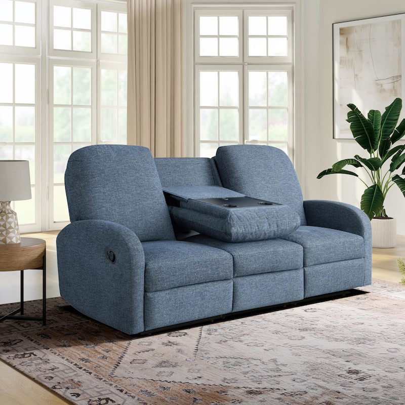 Relax-A-Lounger Parker Reclining Sofa in Woven Polyester Fabric