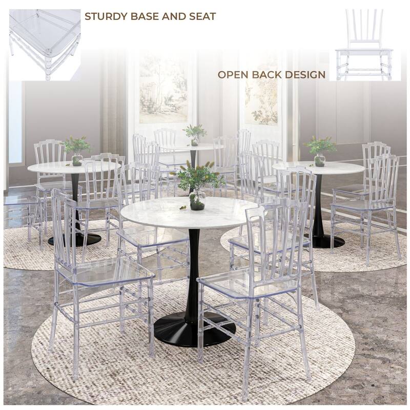 Synth Acrylic Dining Chair Modern Windsor Back Design Synth Collection Set of 2