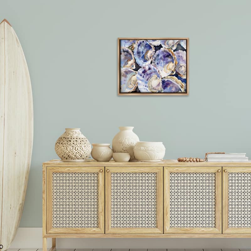 Stupell Maritime Clams & Oysters Framed Floater Canvas Wall Art Design By Heidi Kuntz