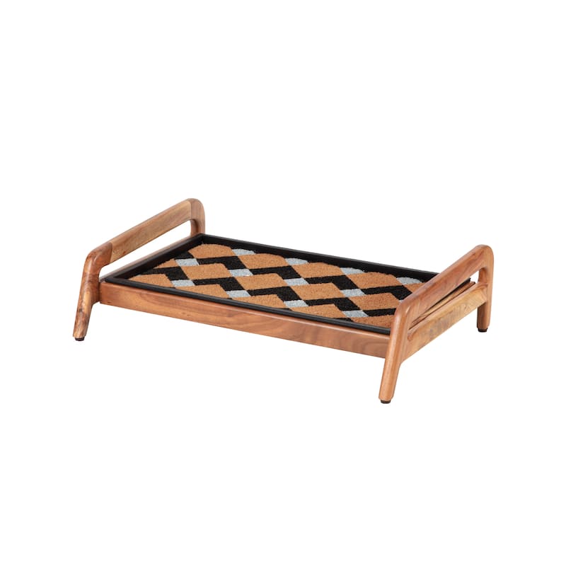 Jani Single-Tier Natural Stand 2-Pair Rubber Boot Tray - Mt. Tam