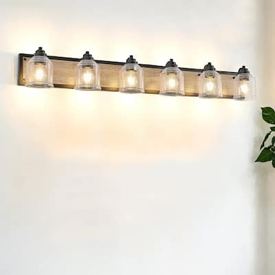 49" Farmhouse Vanity Light Fixture, 6-Light Bathroom Wall Sconce