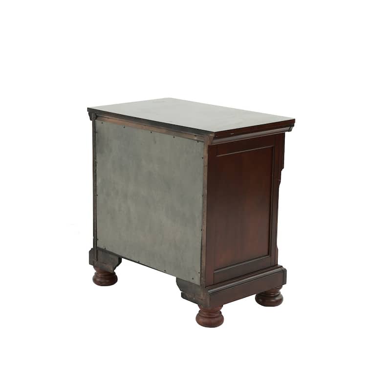 Rubber Wood 2 Drawers Nightstand