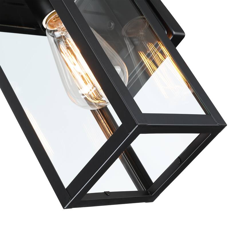 Martin 1-Light Black Outdoor wall Lantern Sconces (2-Pack)(Dusk to Dawn Could be Chosen)