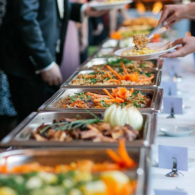 9 Qt Chafing Dish Buffet Set, Stainless Steel Rectangular Hydraulic Dining Stove