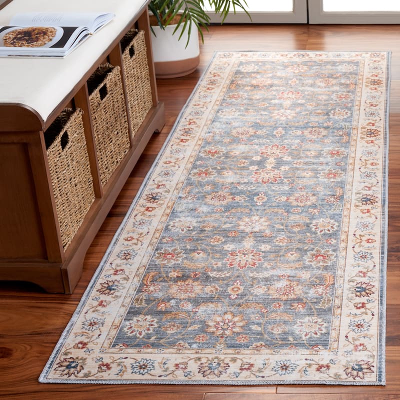 SAFAVIEH Arizona Urmi Machine Washable Slip Resistant Vintage Oriental - 2' 6" x 6' - Green/Beige