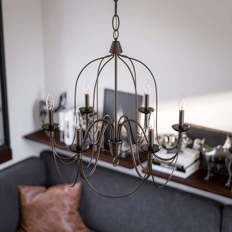 Kenroy Home Pannier 6-Light Chandelier - Oil Rubbed Bronze