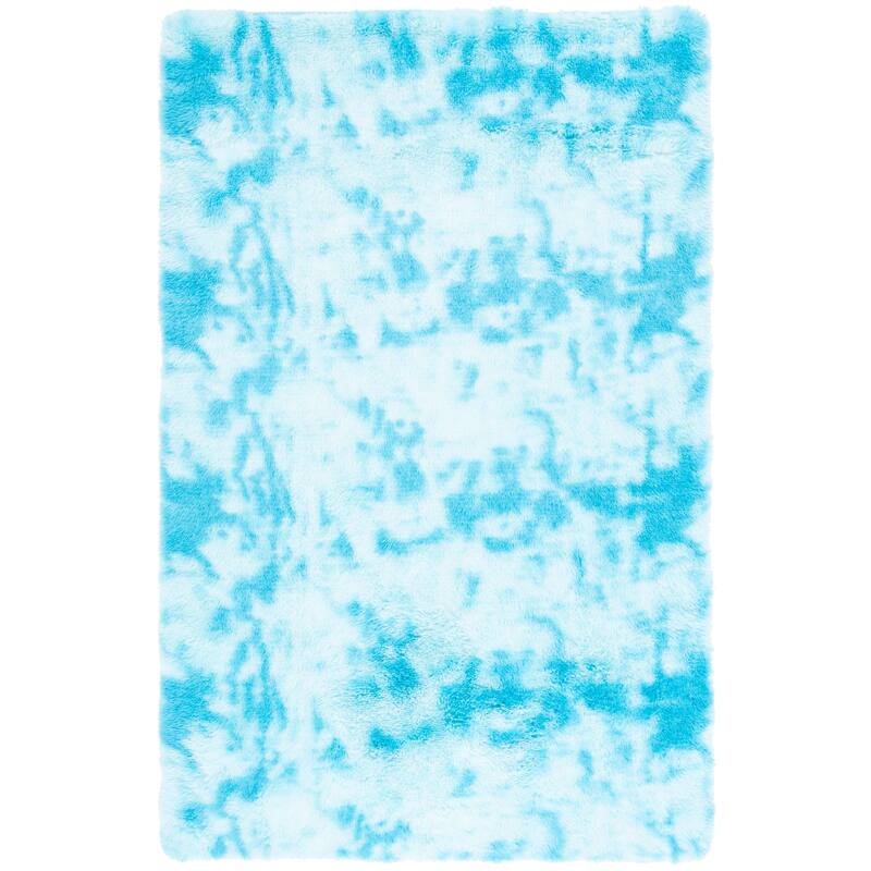 SAFAVIEH Rainbow Shag Didy Shag Rug - 3' x 5' - Aqua