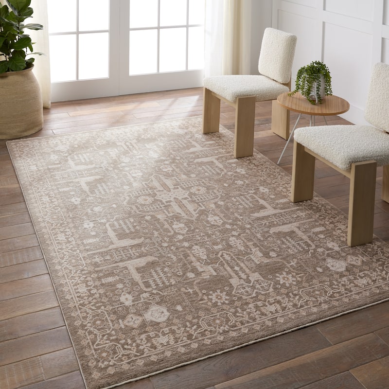 Honza Medallion Rug - 3' x 10' - Taupe/Cream - Runner