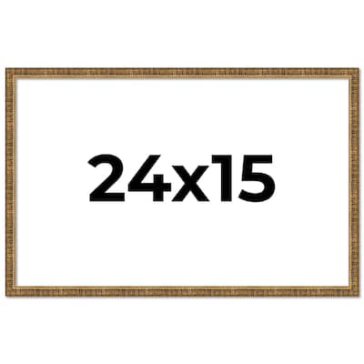 24x15 Frame Black Real Wood Picture Frame Kingsley Gold Distressed Photo Frame with UV Acrylic Foam Board Backing &