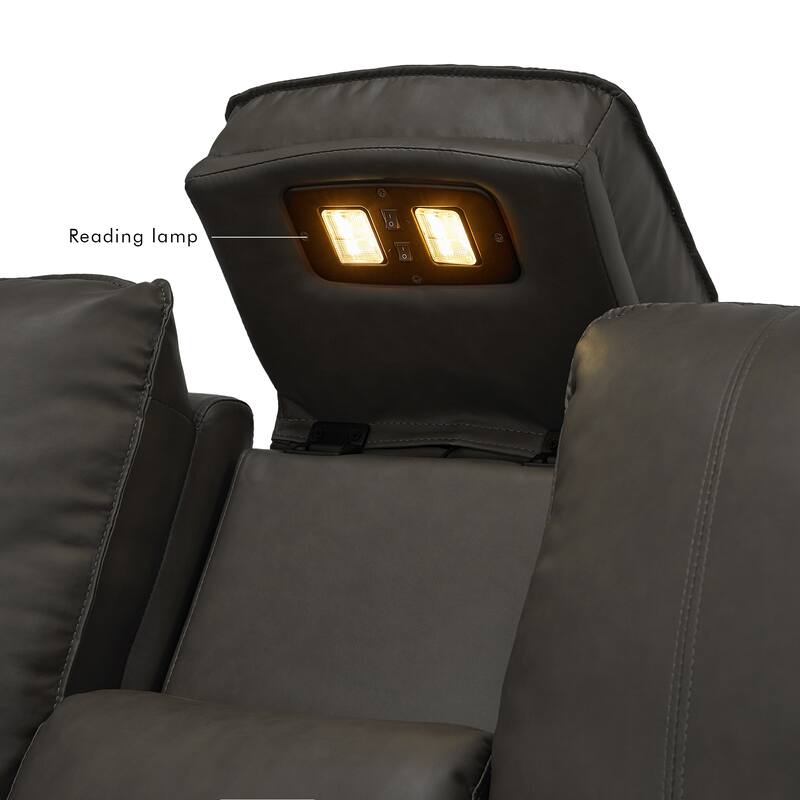 94.5'' W Faux Leather Dual-Power Oversized Width Seat Loveseat with Wireless Charging, Reading Light