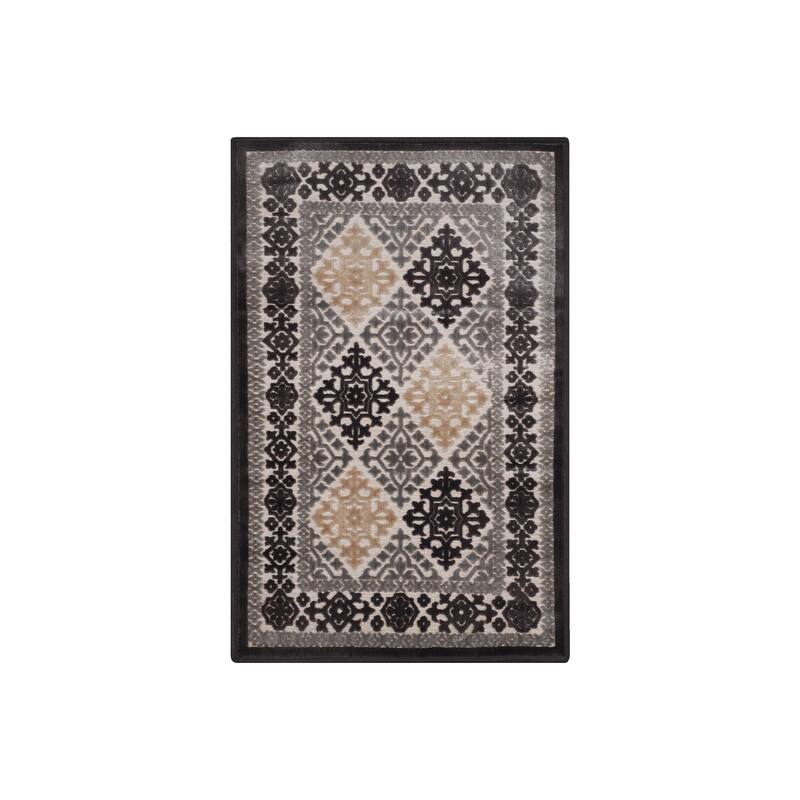 Superior Floral Medallion Sculpted High-Low Pile Polyester Area Rug