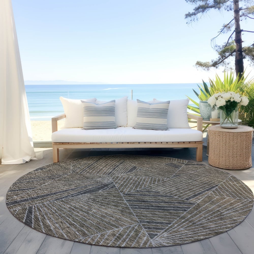 Machine Washable Indoor/ Outdoor Chantille Modern Mosaic Rug