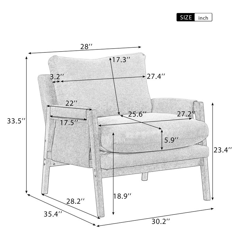 Velvet Accent Chair, Leisure Chair with Solid Wood