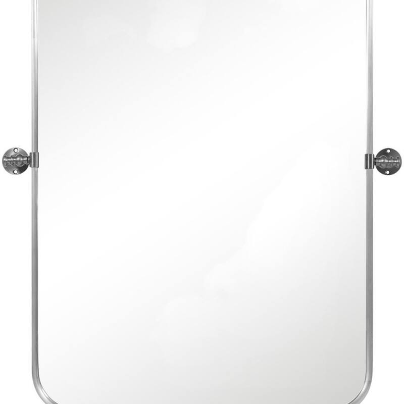 HomeRoots Set of Two 32" Silver Metal Framed Accent Mirrors - 23.00 in. x 32.00 in. x 1.57 in.