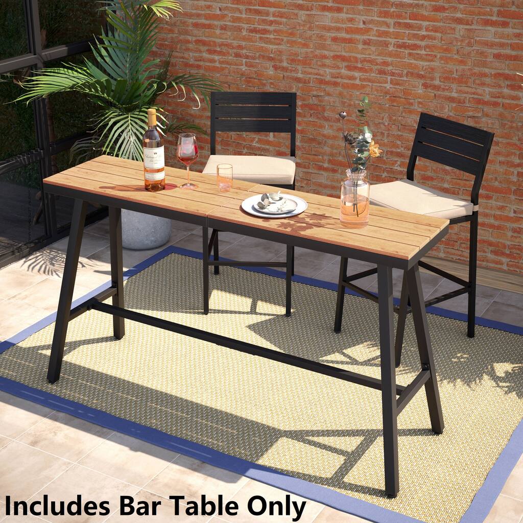 Pellebant Outdoor Bar Table Patio Rectangular