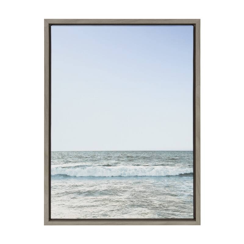 Kate and Laurel Sylvie Sea Framed Canvas by The Creative Bunch Studio - 18x24 - Plastic - Grey