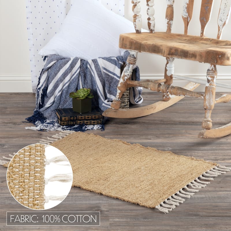 Burlap Natural Chindi-Rag Rug - 1'8" x 2'6"
