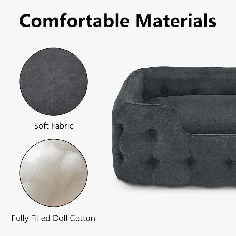 MCombo Dog Sofa Bed with Washable Cushion Cover for Small Medium Dogs, Fabric 0553 - 33.6" x 21.7"