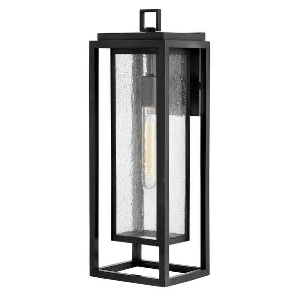 slide 2 of 3, Hinkley Republic Collection One Light 5W Med. LED Outdoor Large Wall Mount Lantern, Black