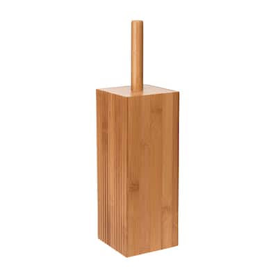 Bath Bliss Tall Square Bamboo Toilet Bowl Brush - 3.94 x 3.94 x 14.76