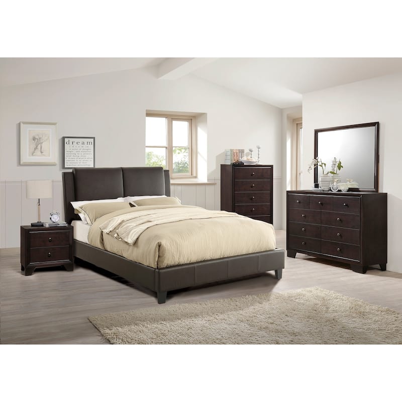 Modern Bedroom Nightstand,2 Drawers Bed Side Table Rubberwood