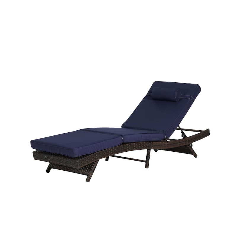 Outdoor Wicker Long Reclining Chair Set of 2