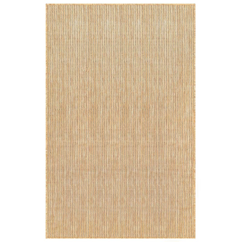 Liora Manne Carmel Textured Striped Indoor/ Outdoor Area Rug - 7'10" x 9'10" - Sand