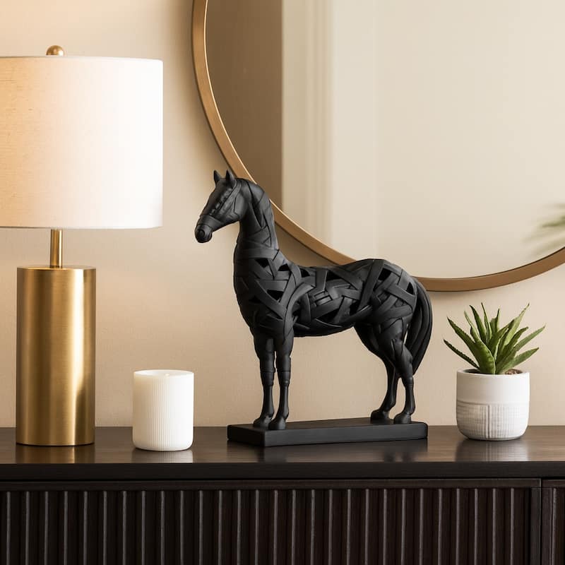 Decorative Objects for Home Decor - Modern Horse Sculpture with Matte Finish - 17", Black - 15" x 4" x 17" - Black - 15" x 4" x 17"