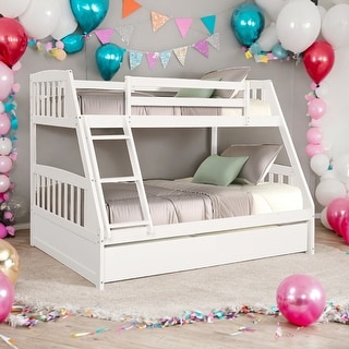 Twin Over Full Bunk Bed With Two Storage Drawers And Solid Wood - Bed ...