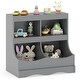 preview thumbnail 2 of 30, Costway Toy Storage Organizer for Toys & Books 4-Cubby Kids Bookcase - See Details