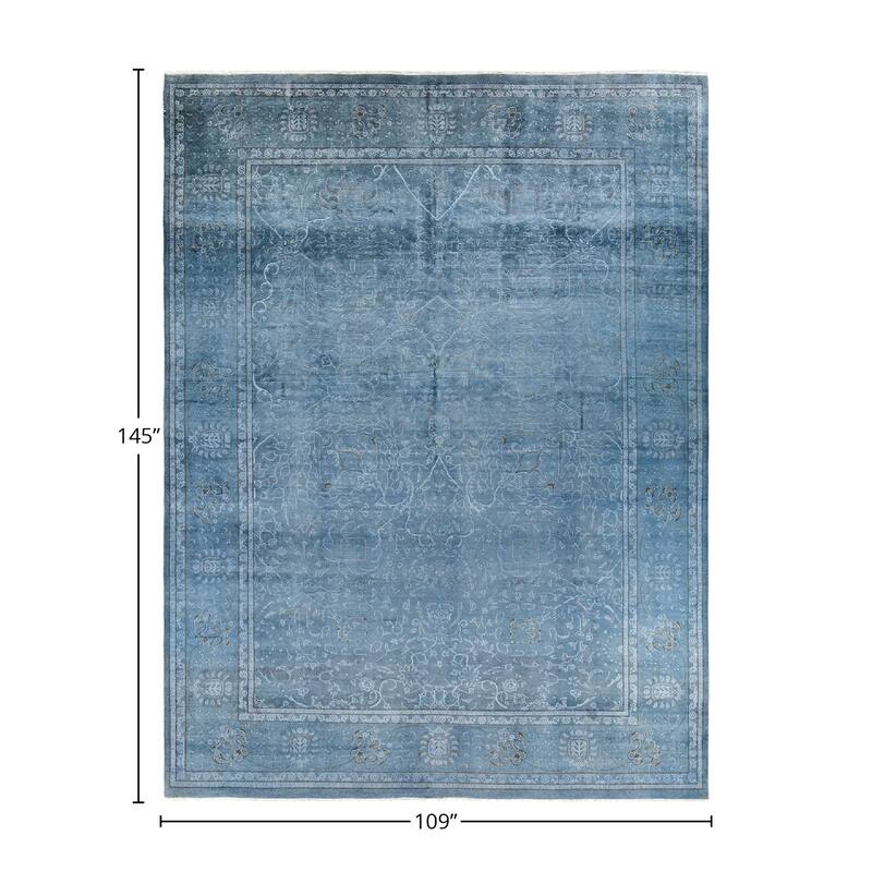 Fine Vibrance, One-of-a-Kind Hand-Knotted Area Rug - Gray, 9' 1" x 12' 1" - 9' 1" x 12' 1"