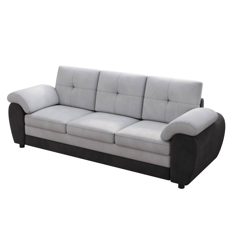 81.9" Eucalyptus 3-Seater Sofa with Wide Armrests, Hardwood Construction, and 900 lbs Weight Capacity