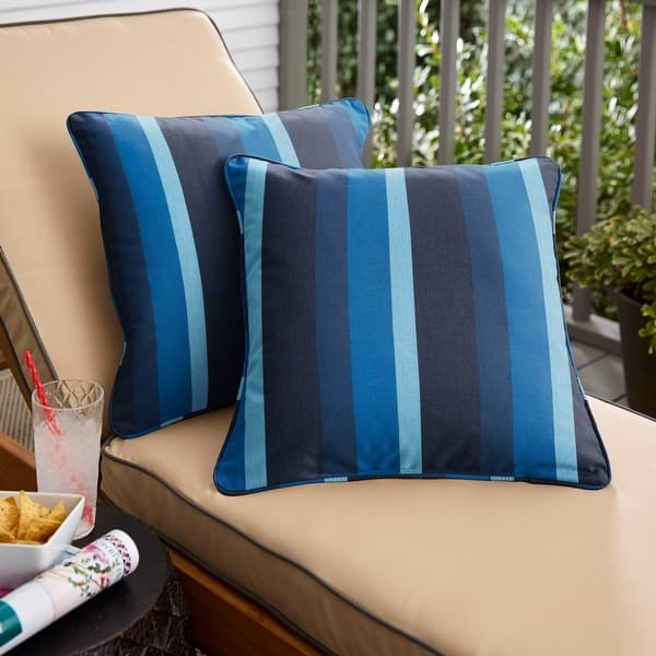 Sunbrella Gateway Indigo Corded Indoor/ Outdoor Pillow Set (Set of 2