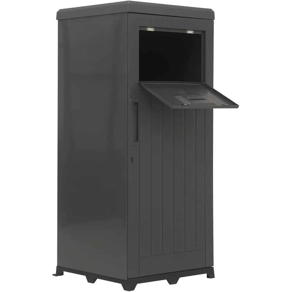 Package Delivery Box, Large Parcel Drop Box with Lockable Secure, Waterproof Resin Storage Anti-Theft Outdoor Package Delivery